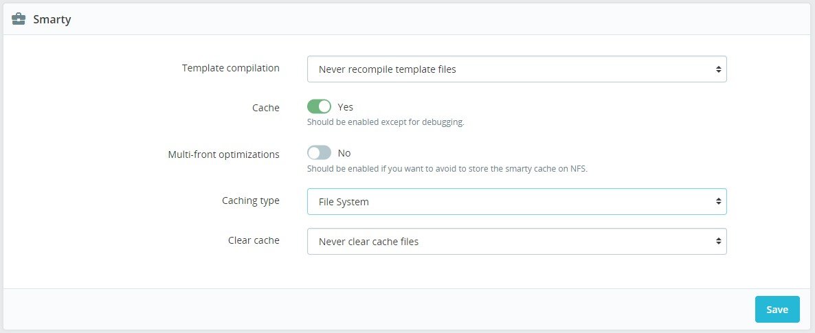 Prestashop Performance settings